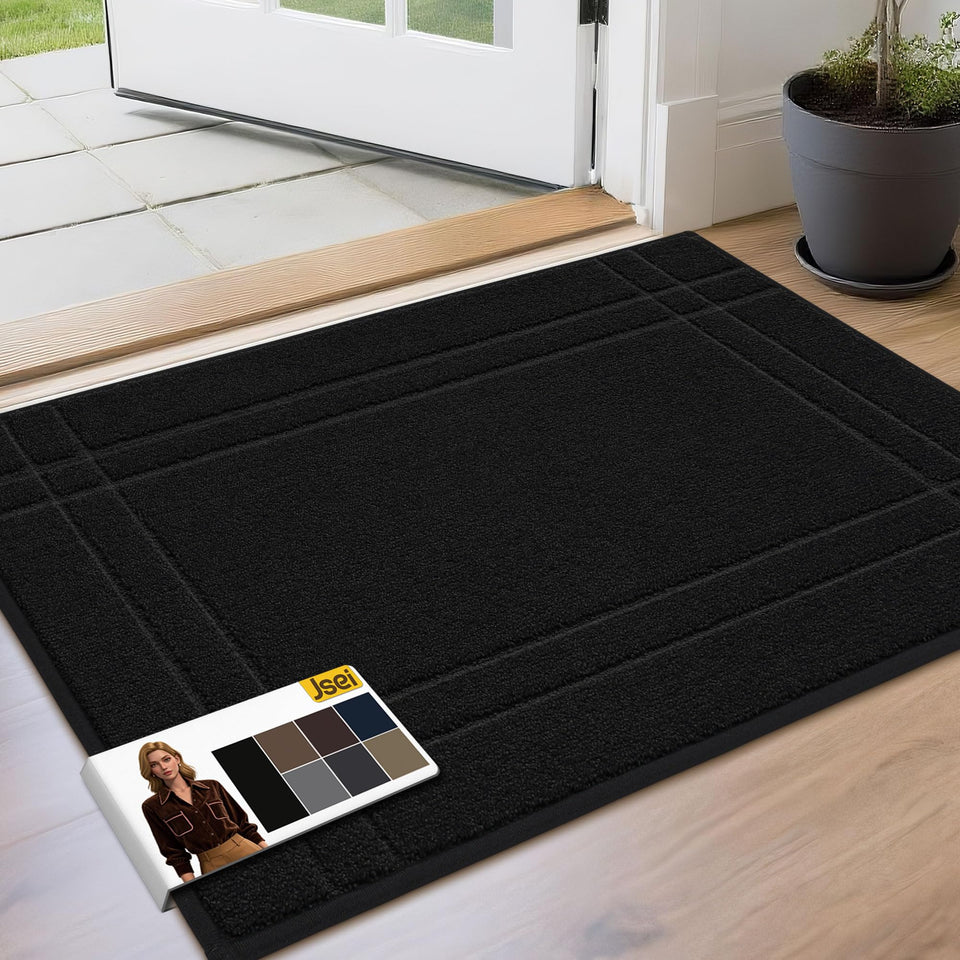 JSEI Entryway Rug front-door view traps dirt and keeps entry clean.