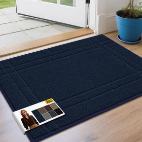 JSEI entryway rug doormat 24x36 with absorbent fibers traps moisture.