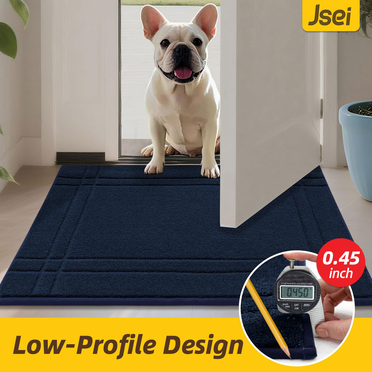 JSEI door mat designed for rain, snow, mud and paws