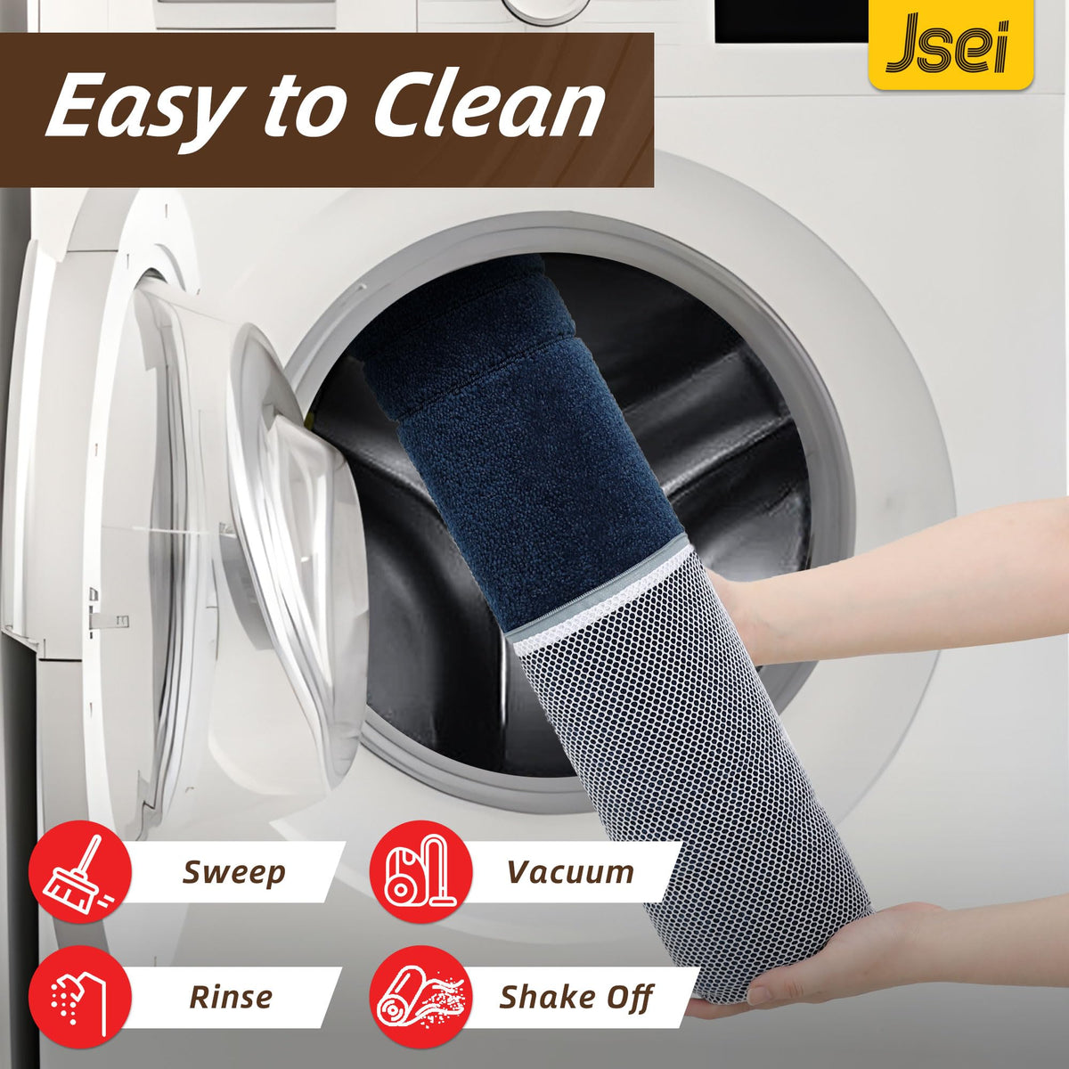 JSEI pet-friendly door mat withstands claws while keeping floors clean