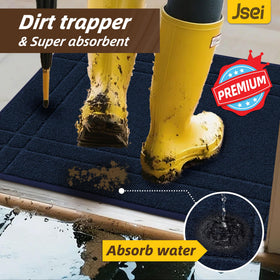JSEI entryway rug texture drains grime and dries quickly to protect interior floors