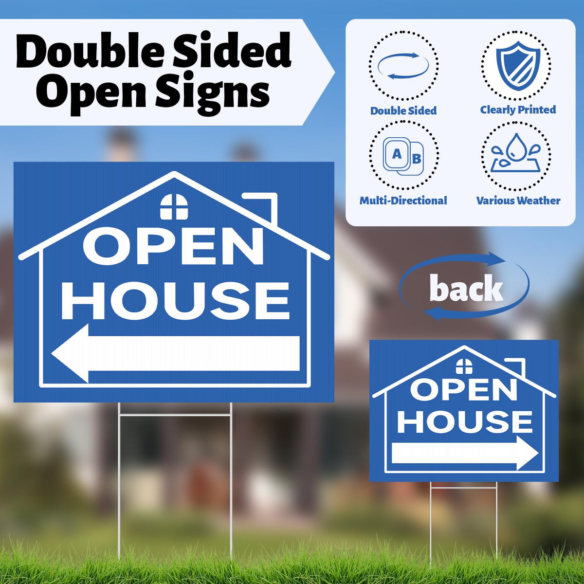 Jsngbse open-house balloons bundle adds colorful visibility for the event.