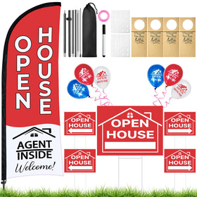 Jsngbse open house banner flag boosts visibility in windy outdoor settings.