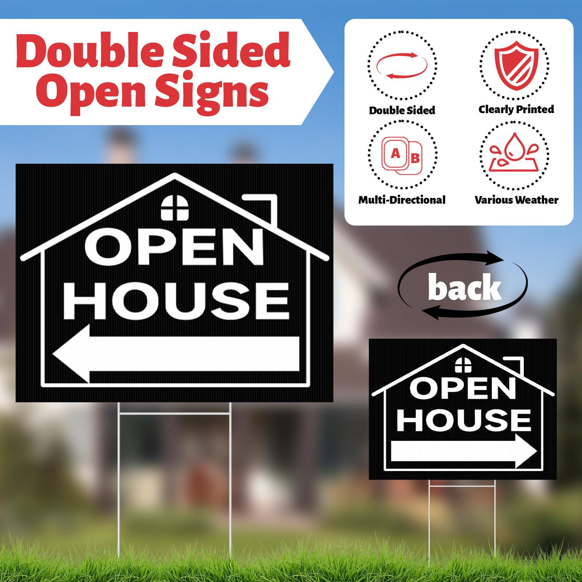 Jsngbse open house curling ribbon for a polished sign finish