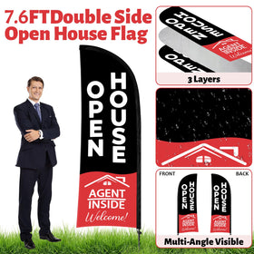 Jsngbse open house flag pole set ready for outdoor setup