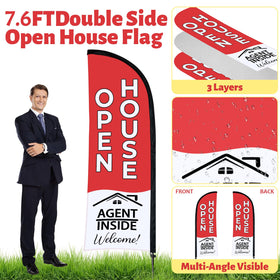 Jsngbse realty signs with stakes showing yard advertisement clearly.
