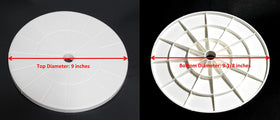 JSP Manufacturing skimmer cover highlights 9-inch lip measurement for universal compatibility.