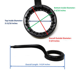 JSP Manufacturing black wrench adapted for 6-gallon cap tasks