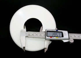 ABS plastic escutcheon in white for pool hardware.