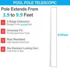 JSPJSP pool pole with attachments compatibility for nets and brushes.