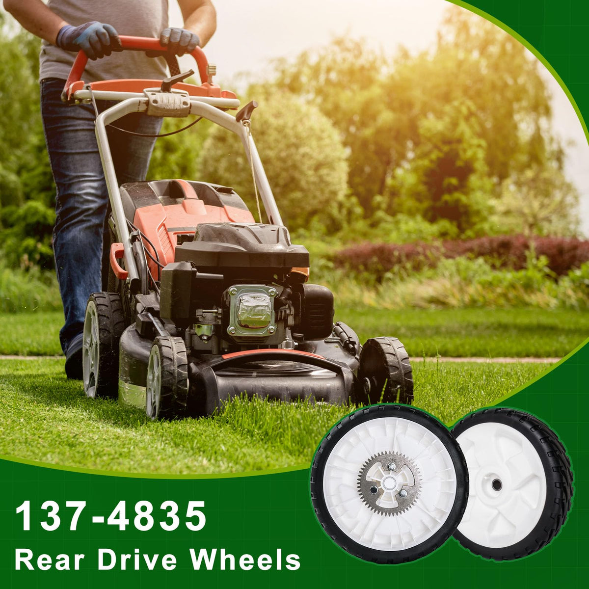 JSXDNWYJ 52-teeth rear drive wheels improve drive on Recycler mowers