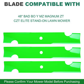JSXDNWYJ Notched high lift blades for 48-inch decks support even lift and clean cuts.