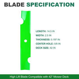 JSXDNWYJ blade set for MZ Magnum 42-inch deck, clean cuts