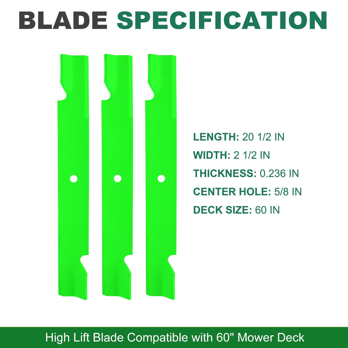 JSXDNWYJ blades compatible with Bad Boy, Exmark, and Gravely for versatile replacements.