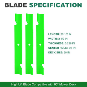 JSXDNWYJ blades compatible with Bad Boy, Exmark, and Gravely for versatile replacements.
