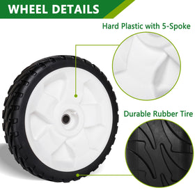 JSXDNWYJ 8-inch rear wheel pair demonstrates durable high-density plastic material