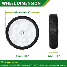 JSXDNWYJ rear drive wheels 8-inch pack shot highlights durability and easy installation