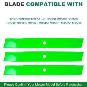 JSXDNWYJ Toro TimeCutter blade closeup, 17-1/2 inch length detail