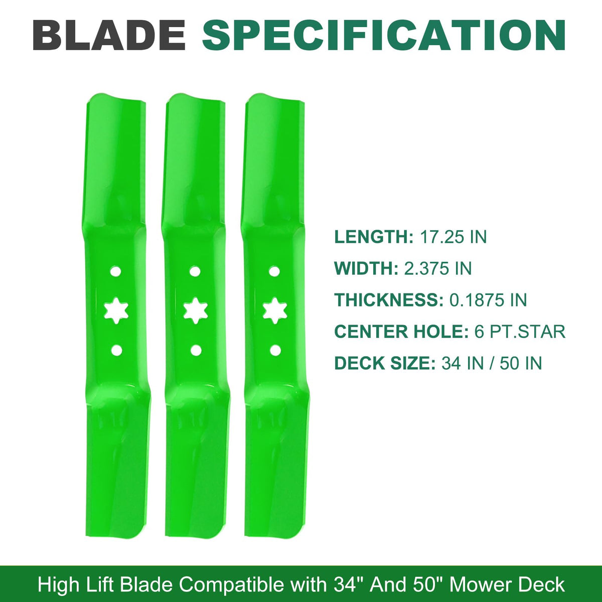 JSXDNWYJ ZT1 50 high-lift blades on deck enhance cutting efficiency and lift.