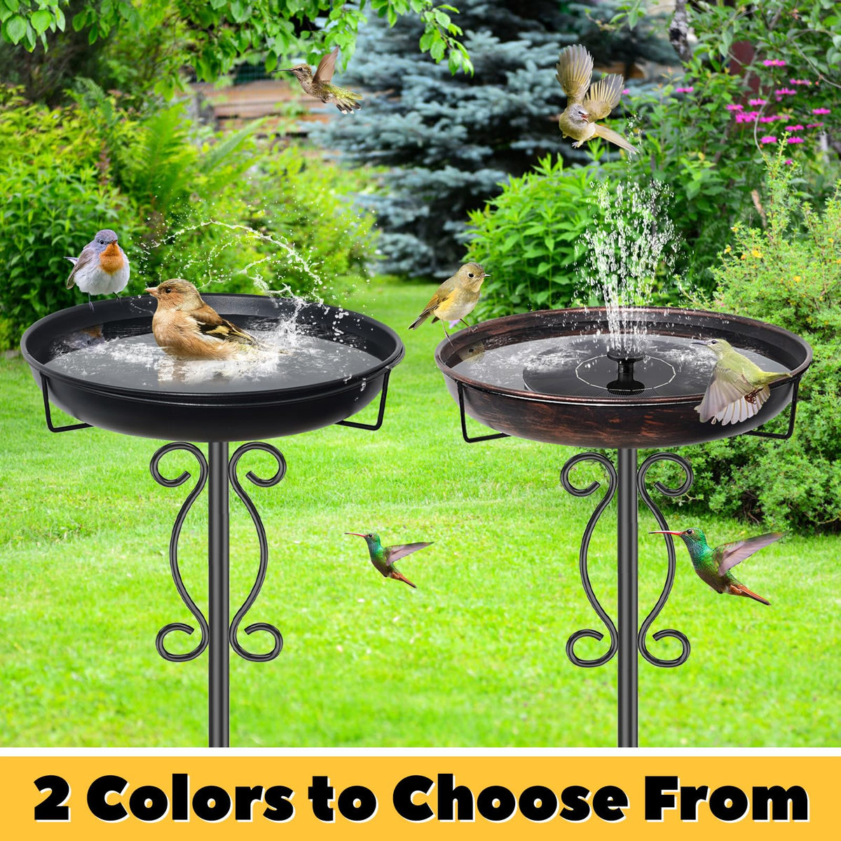 jsyonii garden-decor-ready birdbath adds vintage charm to patios and yards