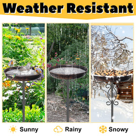 jsyonii integrated birdfeeder keeps birds fed while they visit the bath
