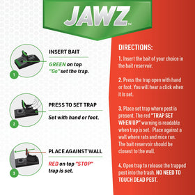 JT Eaton 409 Jawz trap indicator helps confirm a capture at a glance.
