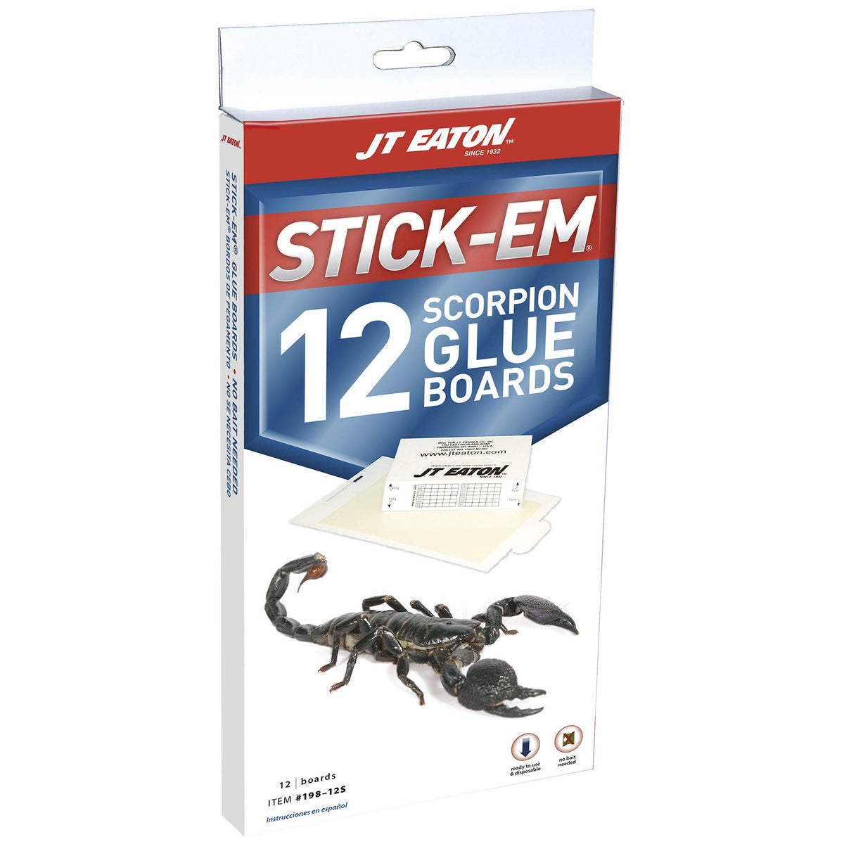 JT Eaton Stick-Em 198-12S glue trap board pack for easy, non-toxic pest capture