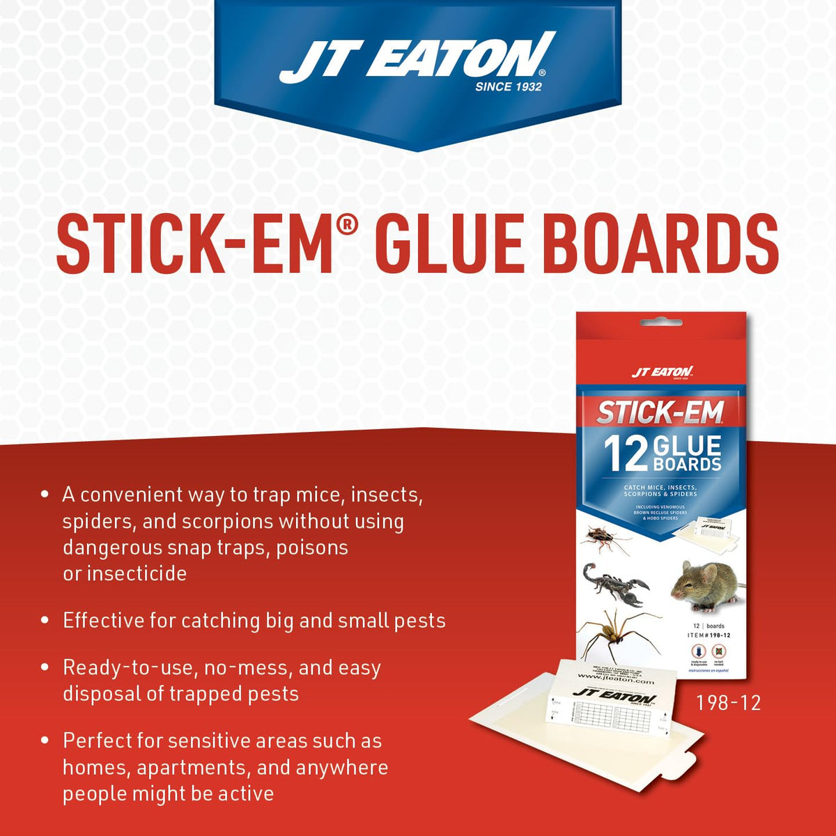 Stick-Em glue surface ready to trap crawling pests