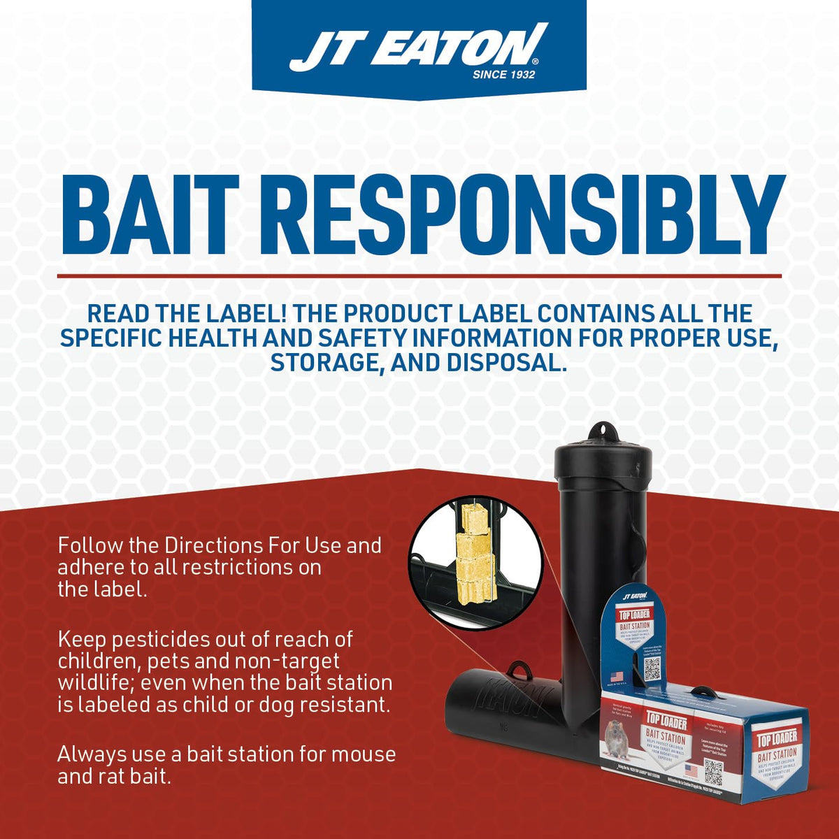 Tamper-evident resealable JT Eaton pail keeps blocks fresh and secure.