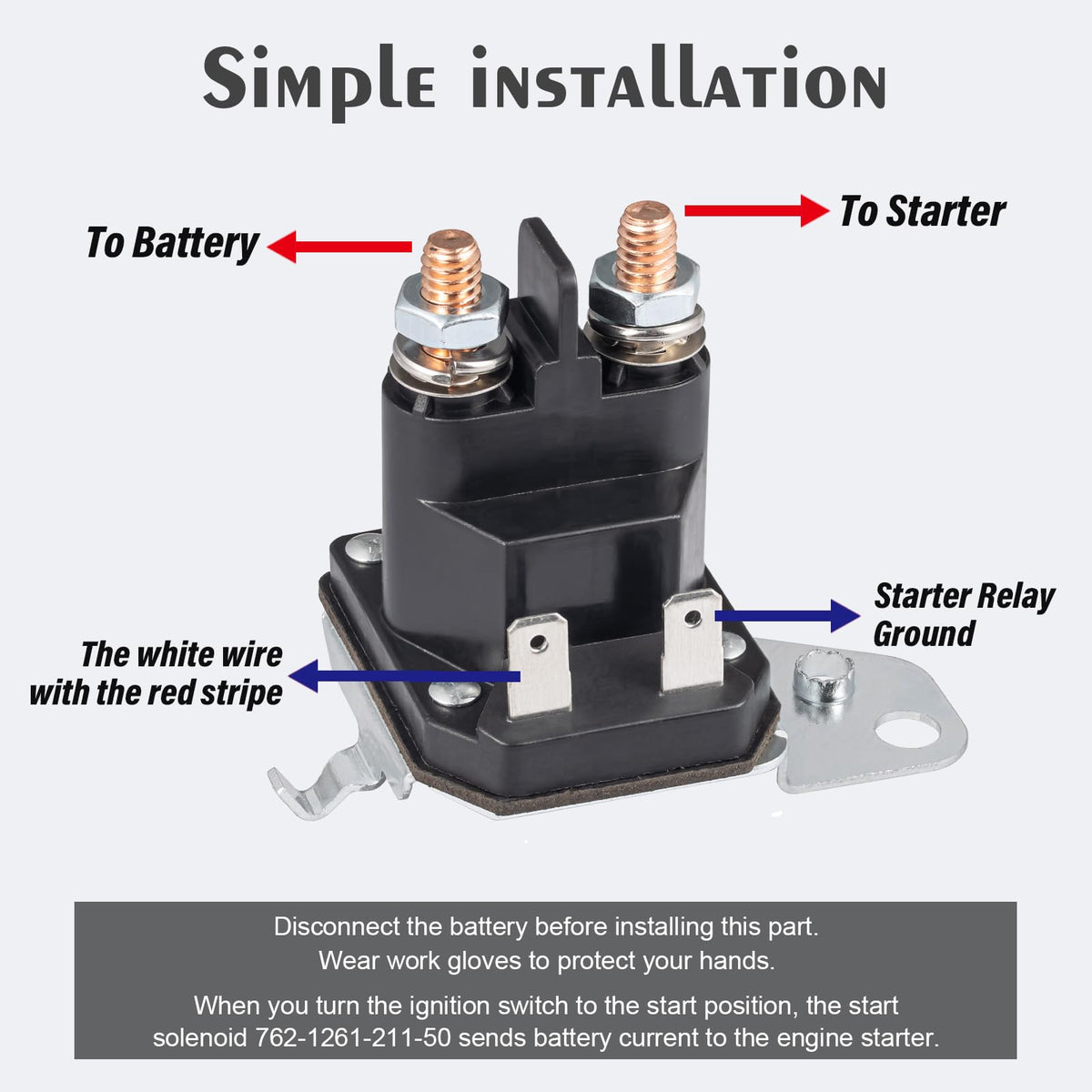 JTAREA 1-4 stud and spade connector close-up for easy installation