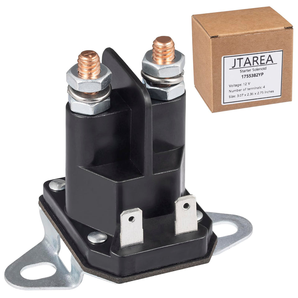 JTAREA 1755382YP starter solenoid close up shows copper contacts for durable performance