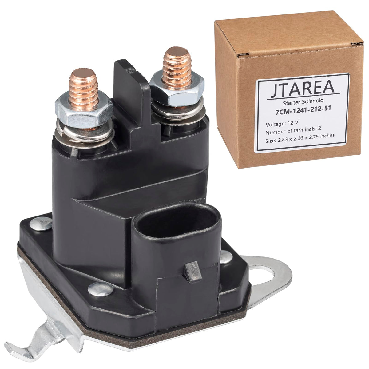 JTAREA 7CM-1241-212-51 solenoid close-up showing two terminals for reliable starts.