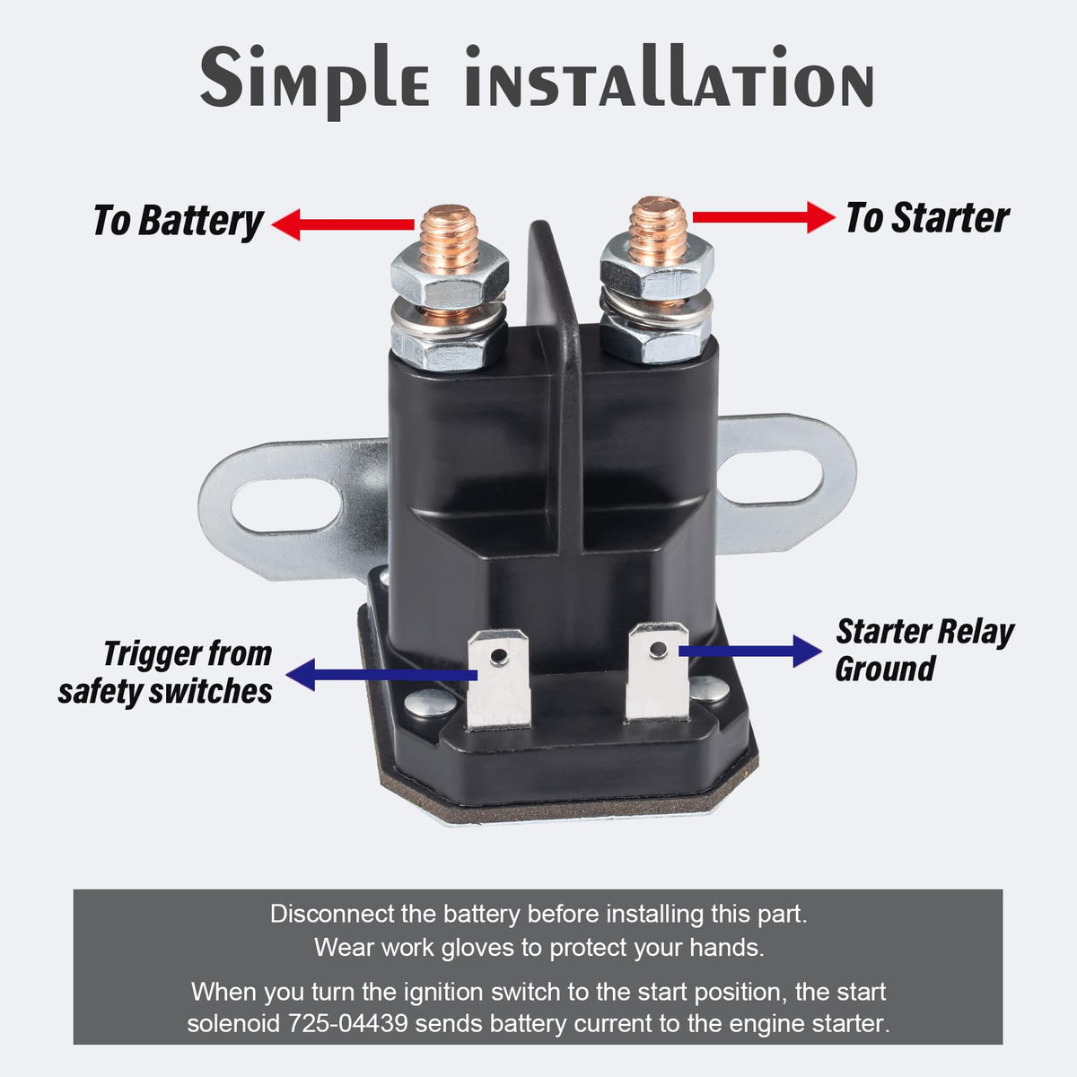 JTAREA lawn mower starter relay installation guide visual for DIY replacement