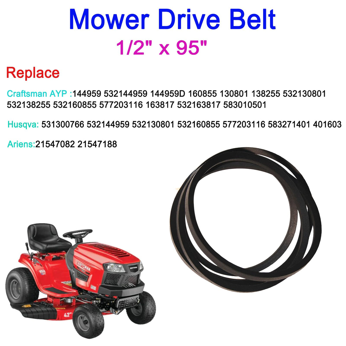 JTEYINH drive belt maintains reliable power transfer for even cuts.
