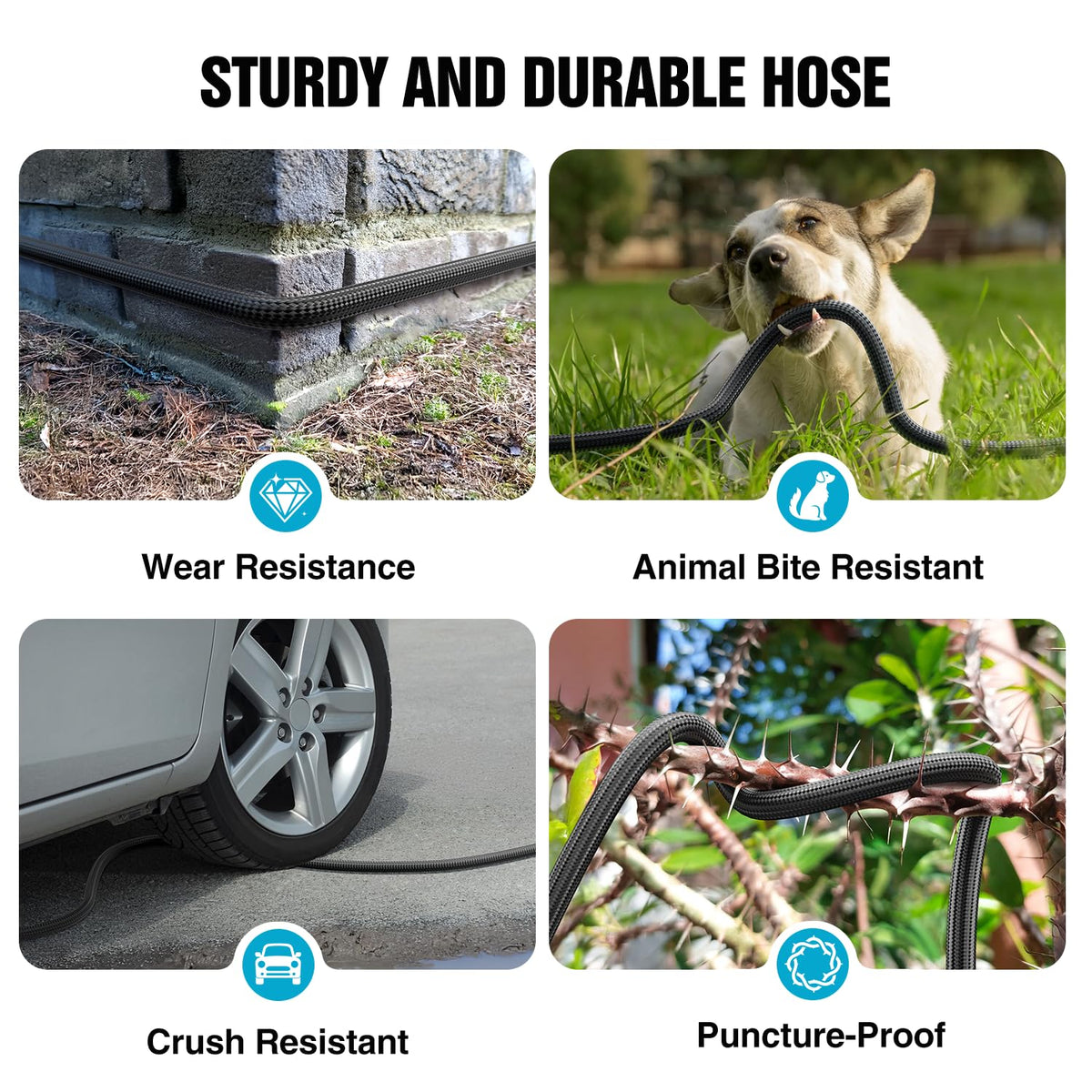 JTTHKK 10-function nozzle provides versatile spray patterns for plants and dirt.