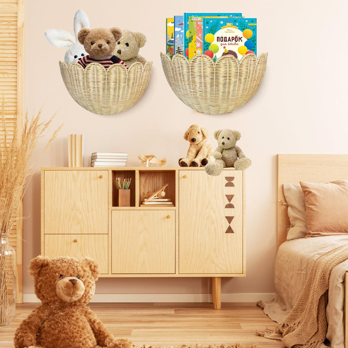 JubilantJive bathroom organizer wicker holds towels and toiletries