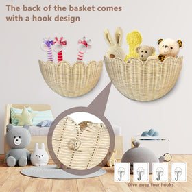 JubilantJive nursery wall storage basket keeps soft toys neat