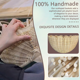 JubilantJive scalloped rattan wall decor adds rustic charm and utility