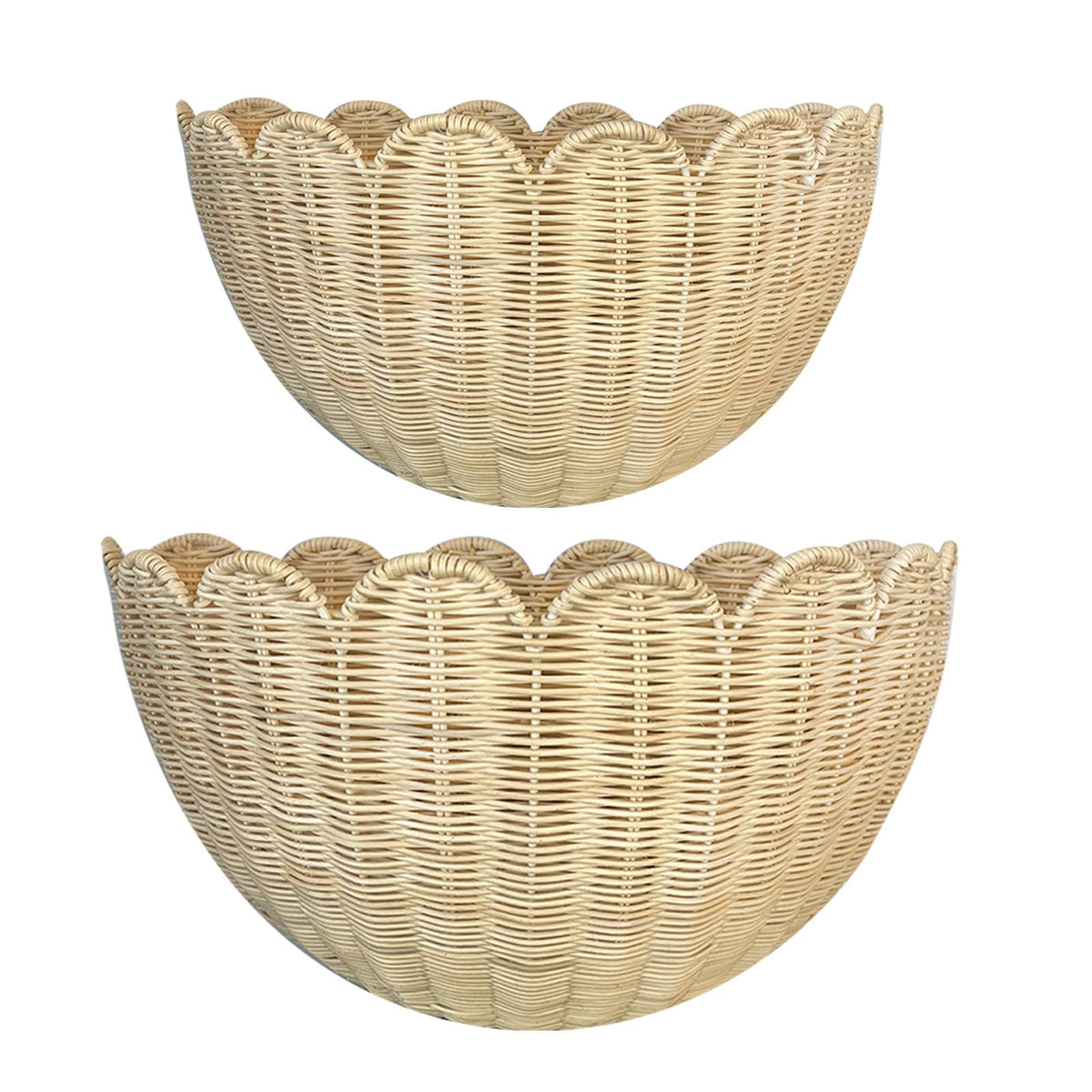 JubilantJive scalloped wall basket set on display for stylish storage