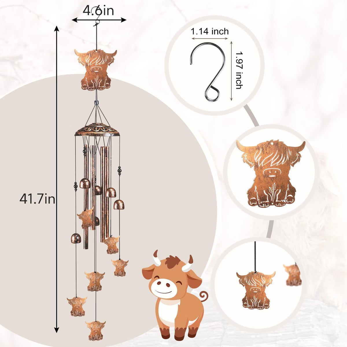 Wind chimes hung on a hook delivering gentle backyard soundscapes