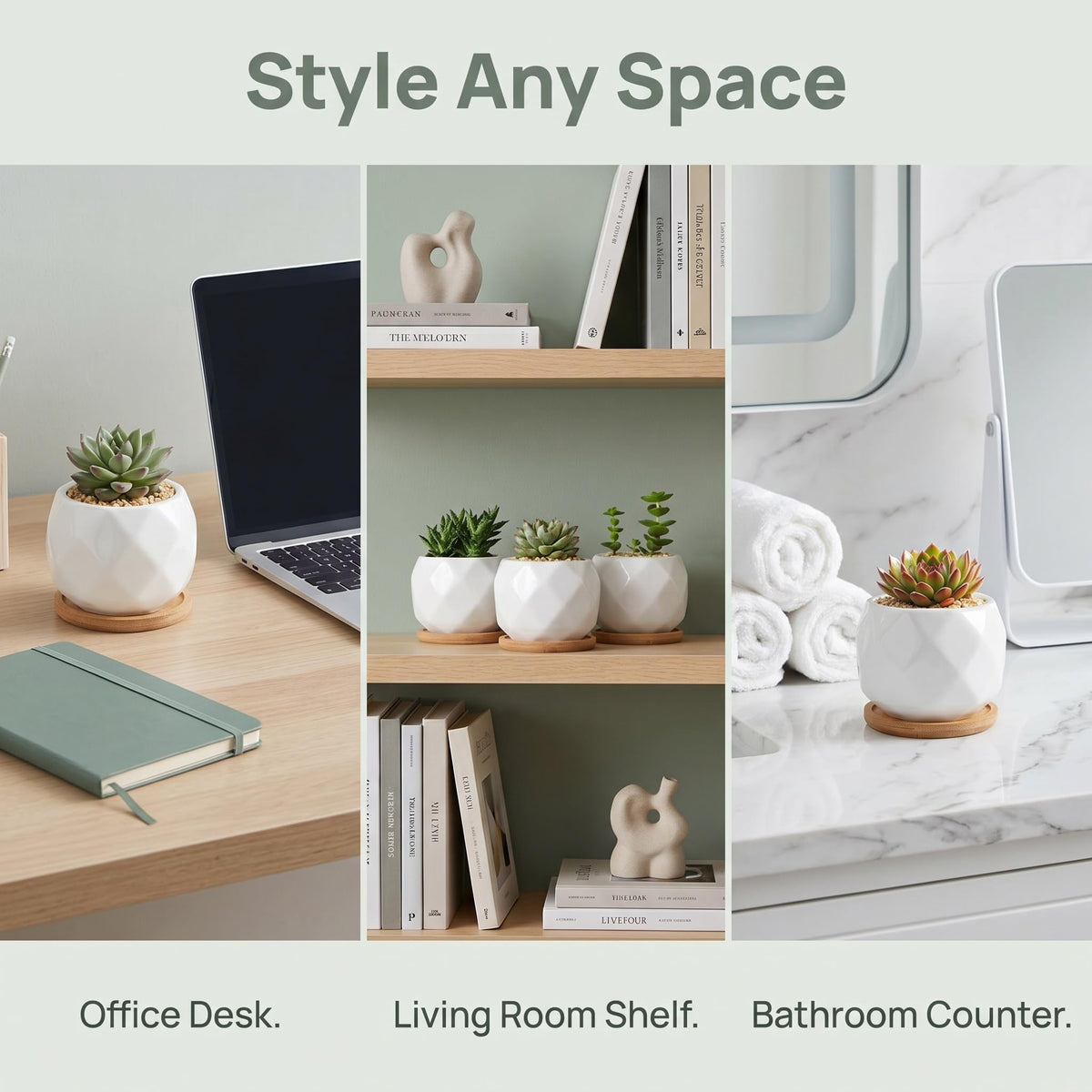 Jucoan compact planters on windowsill for fresh herbs and decor.