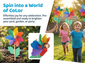 Jucoan pinwheels outdoor party decor adds color to weddings and birthdays.