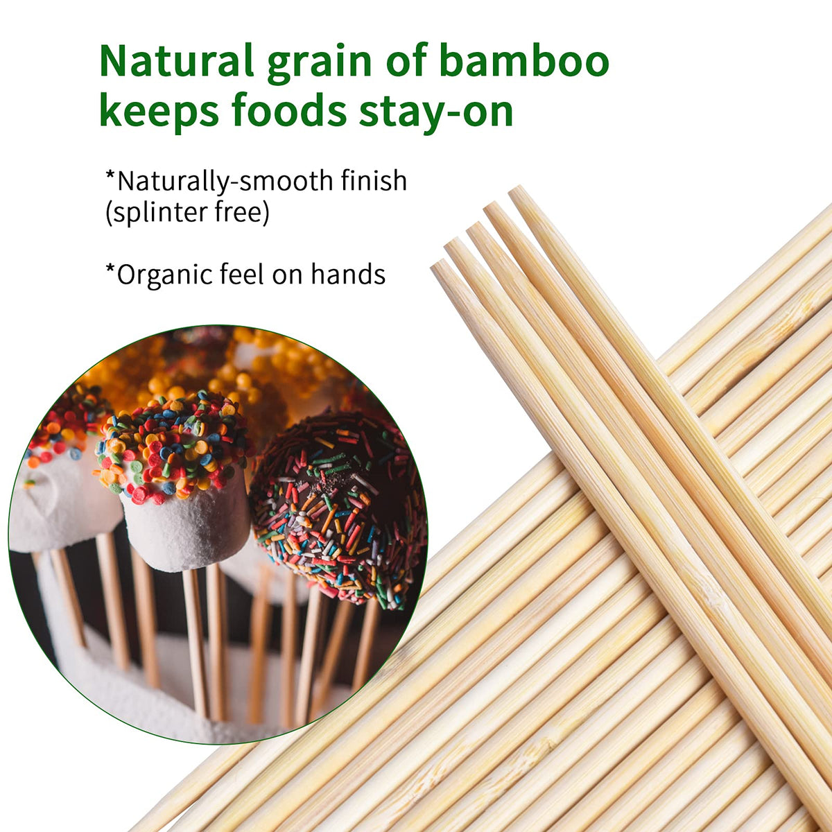 Judia YLL bamboo skewers 10in prevent slipping to keep ingredients in place.