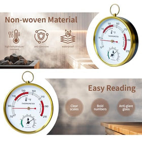Judkoir sauna thermometer humidity scale highlights humidity for balanced steam sessions.