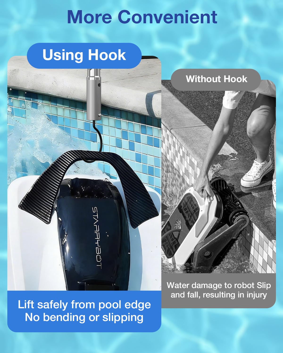Juecity durable stainless steel hook resists corrosion for long-lasting pool maintenance