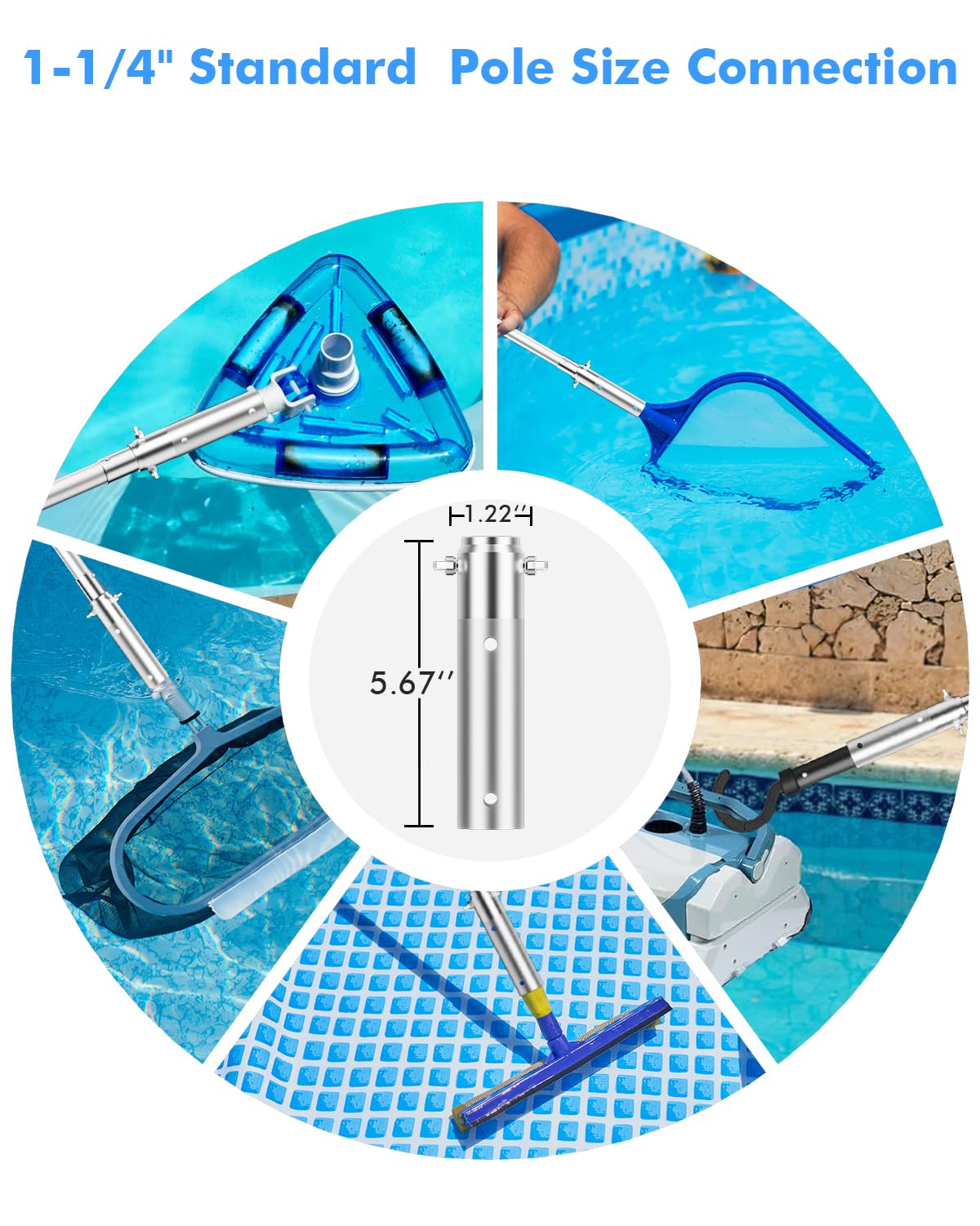 Juecity pool pole adjustable from 4 to 16 ft for different pool sizes
