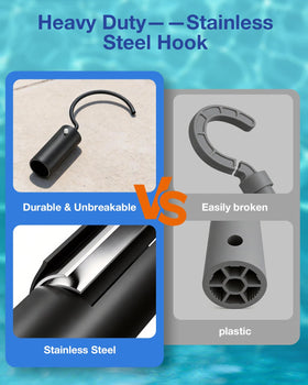 Juecity pool robot hook enables dry retrieval without bending or getting wet