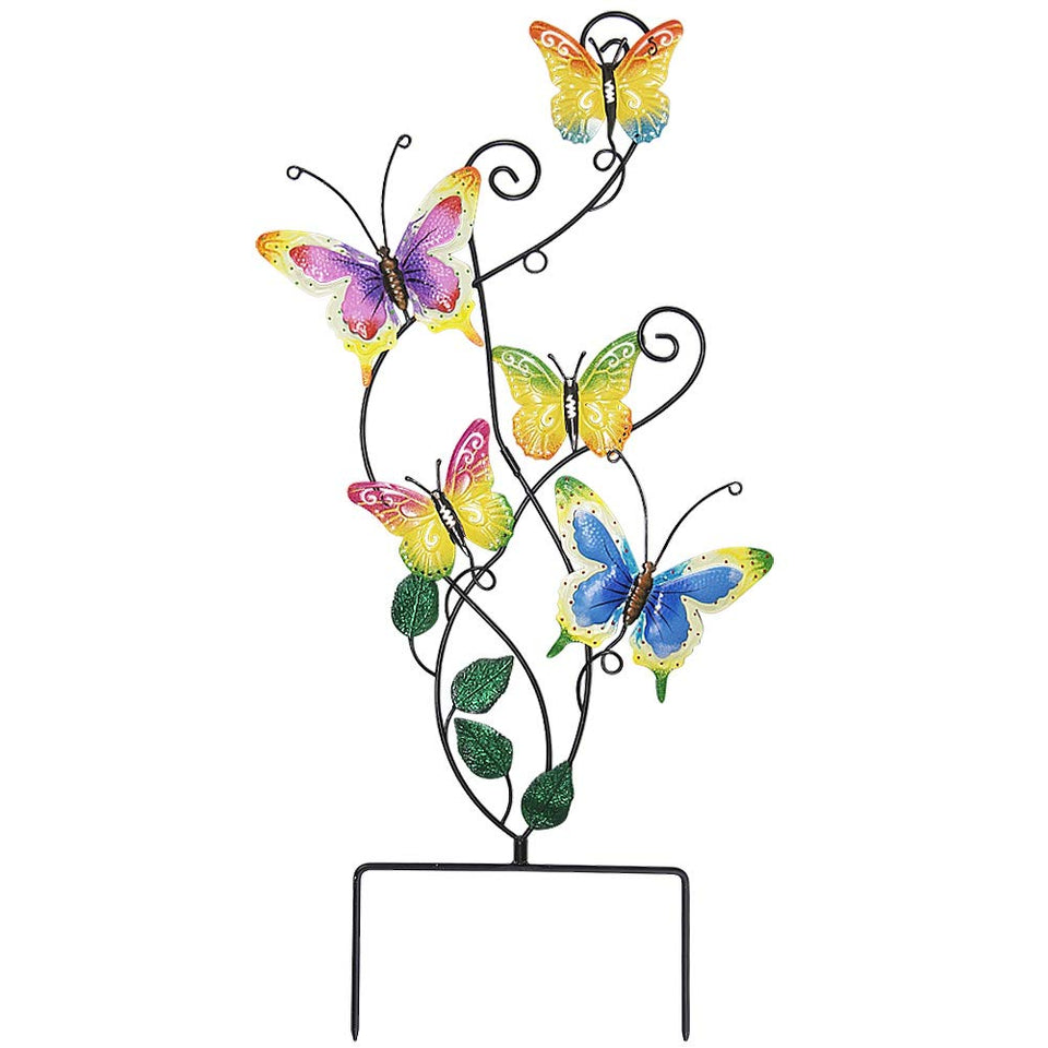 Juegoal 28 Inch Butterfly Garden Stake adds outdoor color and motion.
