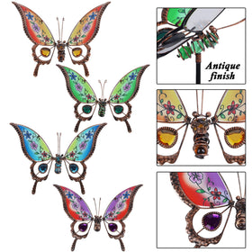 Juegoal butterfly stake yard pathside display adds color.