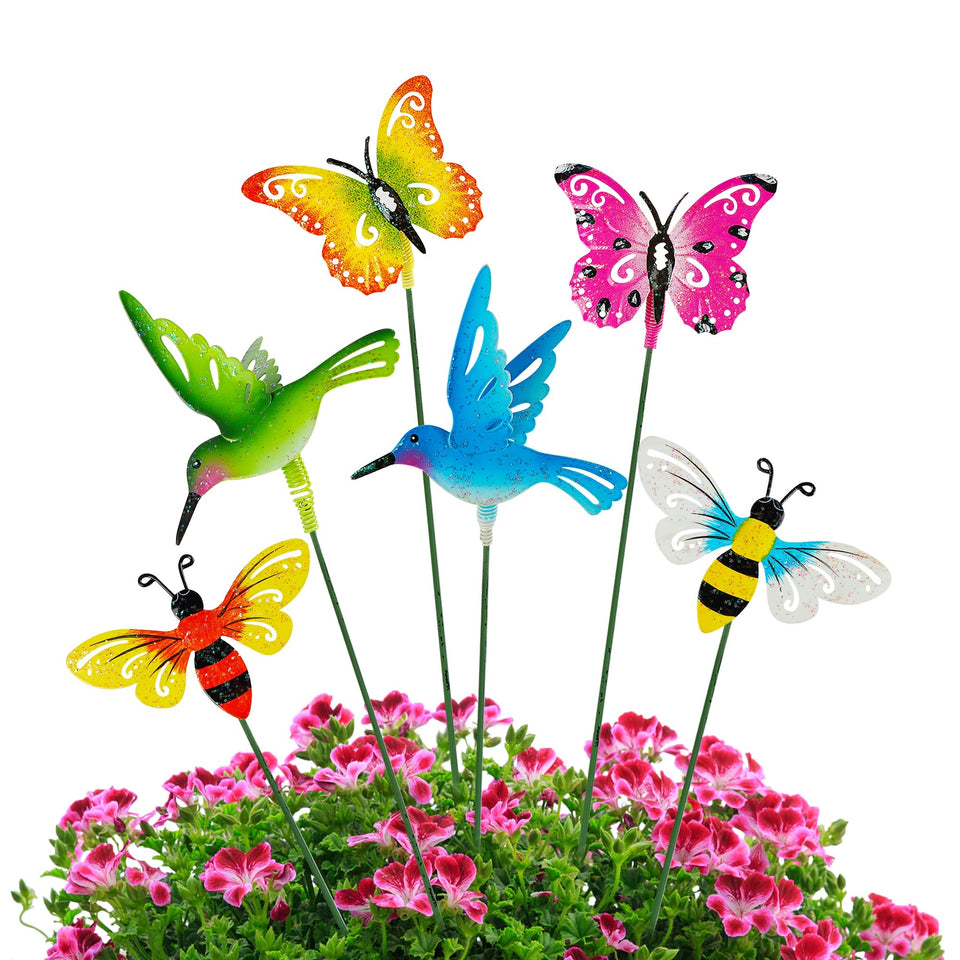 Juegoal butterfly yellow stake brightens outdoor garden